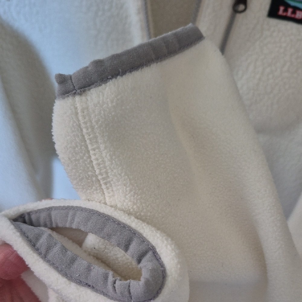 L.L. Bean Cream Fleece Half-Zip Pullover - Picture 5 of 6